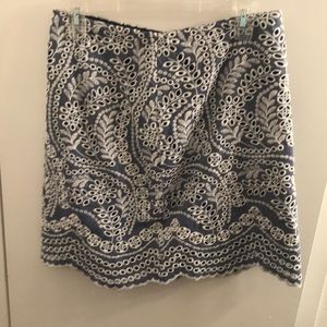 Embroidered skirt with scallop bottom